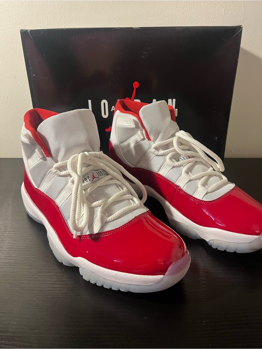 Air Jordan Retro 11 Low White & Red Basketball Sneakers